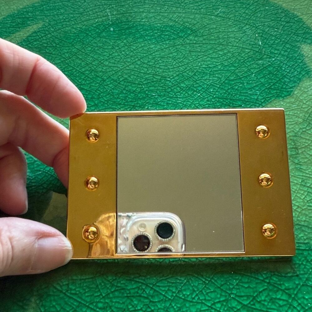 Yves Saint Laurent Vintage Gold Compact Mirror - Picture 3 of 4